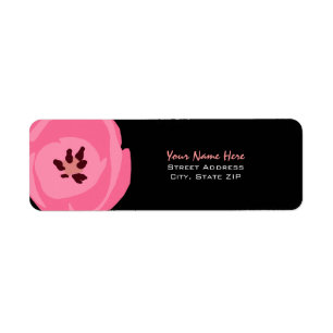 Vloeradres - Roze tulp Etiket