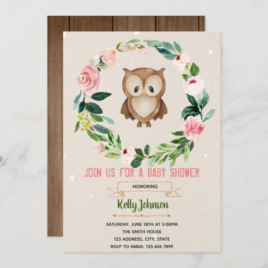 Vloerbaars uitnodigen kaart (Voorkant / Achterkant)