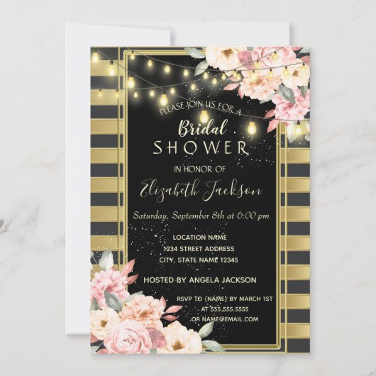 Vloerbedekking, gouden gestreept Vrijgezellenfeest Kaart (Voorkant)