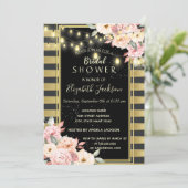 Vloerbedekking, gouden gestreept Vrijgezellenfeest Kaart (Staand voorkant)