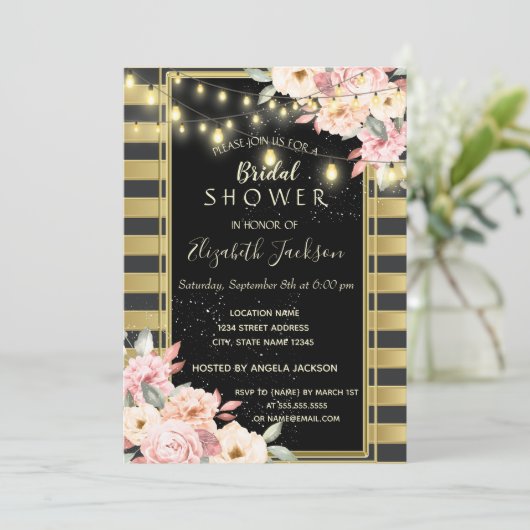 Vloerbedekking, gouden gestreept Vrijgezellenfeest Kaart (Staand voorkant)