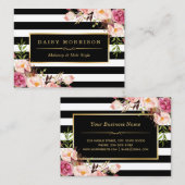 vloerbedekking rond zwarte witte strepen visitekaartje (Voorkant / Achterkant)