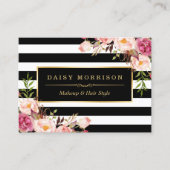 vloerbedekking rond zwarte witte strepen visitekaartje (Voorkant)