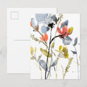 Vloerbedekking - Waterverf bloemen en gedichten Briefkaart (Voorkant / Achterkant)