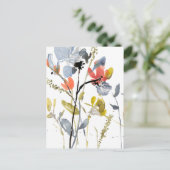 Vloerbedekking - Waterverf bloemen en gedichten Briefkaart (Staand voorkant)