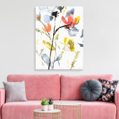 Vloerbedekking - Waterverf bloemen en gedichten Canvas Afdruk (Insitu (Woonkamer))