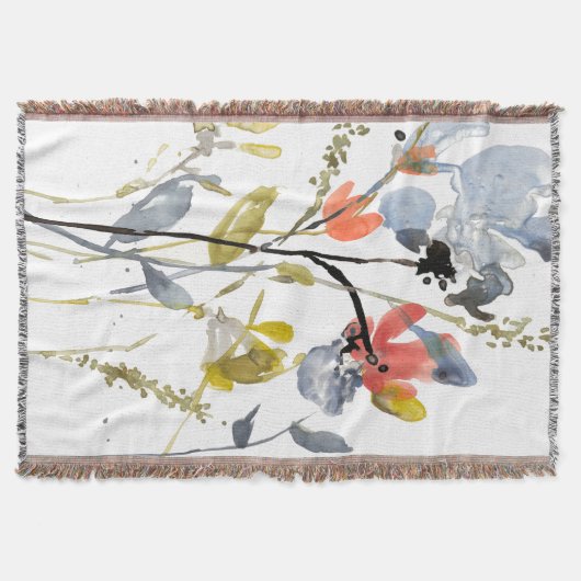 Vloerbedekking - Waterverf bloemen en gedichten Deken (Voorkant)