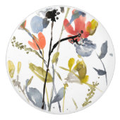 Vloerbedekking - Waterverf bloemen en gedichten Keramische Knop (Voorkant)