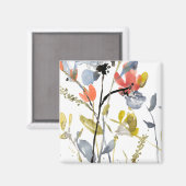 Vloerbedekking - Waterverf bloemen en gedichten Magneet (Voorkant / Achterkant)