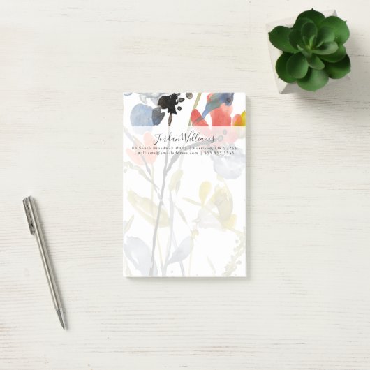 Vloerbedekking - Waterverf bloemen en gedichten Post-it® Notes (Kantoor)