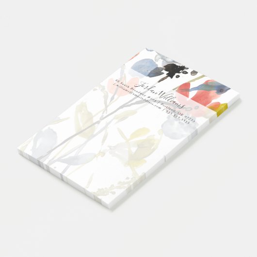 Vloerbedekking - Waterverf bloemen en gedichten Post-it® Notes (Schuin)