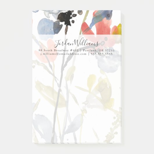 Vloerbedekking - Waterverf bloemen en gedichten Post-it® Notes (Voorkant)