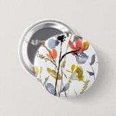 Vloerbedekking - Waterverf bloemen en gedichten Ronde Button 5,7 Cm (Voorkant /achterkant)