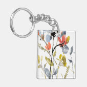 Vloerbedekking - Waterverf bloemen en gedichten Sleutelhanger (Voorkant Links)