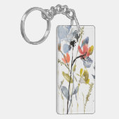 Vloerbedekking - Waterverf bloemen en gedichten Sleutelhanger (Voorkant Links)