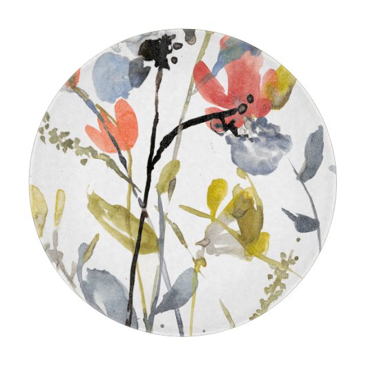 Vloerbedekking - Waterverf bloemen en gedichten Snijplank (Voorkant)