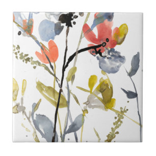 Vloerbedekking - Waterverf bloemen en gedichten Tegeltje