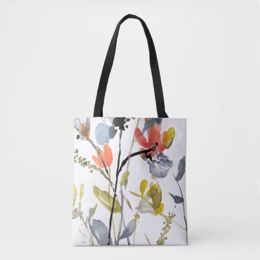 Vloerbedekking - Waterverf bloemen en gedichten Tote Bag (Voorkant)