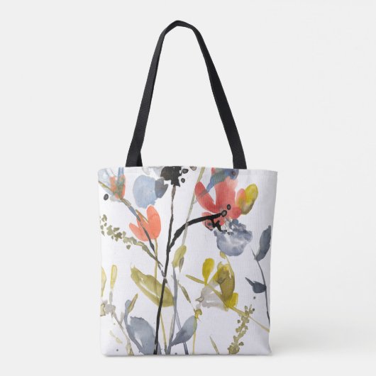 Vloerbedekking - Waterverf bloemen en gedichten Tote Bag (Achterkant)