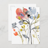 Vloerbedekking - Waterverf Pastel Flowers Briefkaart (Voorkant / Achterkant)