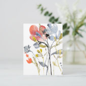 Vloerbedekking - Waterverf Pastel Flowers Briefkaart (Staand voorkant)