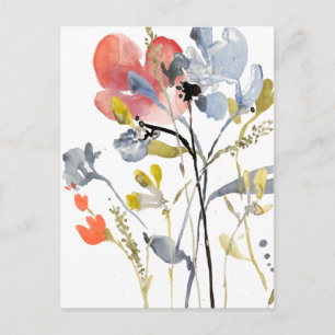 Vloerbedekking - Waterverf Pastel Flowers Briefkaart
