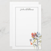 Vloerbedekking - Waterverf Pastel Flowers Briefpapier (Voorkant / Achterkant)