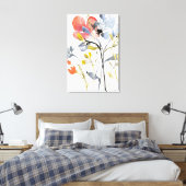 Vloerbedekking - Waterverf Pastel Flowers Canvas Afdruk (Insitu (Slaapkamer))