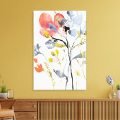 Vloerbedekking - Waterverf Pastel Flowers Canvas Afdruk (Insitu (Woonkamer))