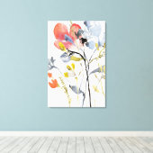 Vloerbedekking - Waterverf Pastel Flowers Canvas Afdruk (Insitu (Houten vloer))