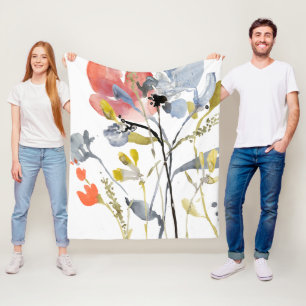 Vloerbedekking - Waterverf Pastel Flowers Fleece Deken