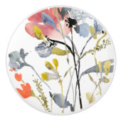 Vloerbedekking - Waterverf Pastel Flowers Keramische Knop (Voorkant)