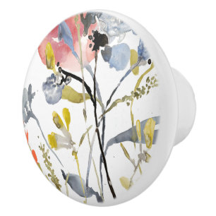 Vloerbedekking - Waterverf Pastel Flowers Keramische Knop