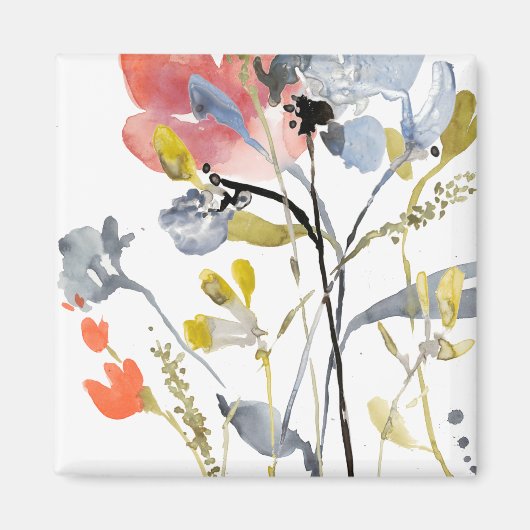 Vloerbedekking - Waterverf Pastel Flowers Magneet (Voorkant)