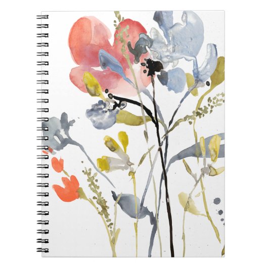 Vloerbedekking - Waterverf Pastel Flowers Notitieboek (Voorkant)