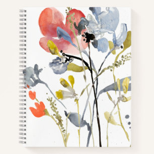 Vloerbedekking - Waterverf Pastel Flowers Notitieboek