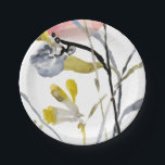 Vloerbedekking - Waterverf Pastel Flowers Papieren Bordje<br><div class="desc">Bloem overlay I van Jennifer Goldberger. Kenmerken bloemen en stengels in een waterverf-achtige stijl,  hoofdzakelijk met een lichte kleurenregeling.</div>