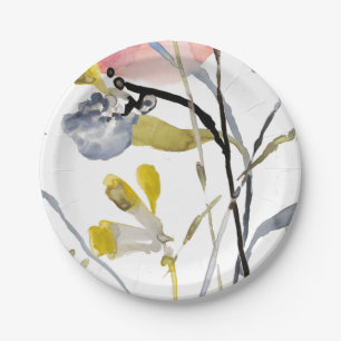 Vloerbedekking - Waterverf Pastel Flowers Papieren Bordje