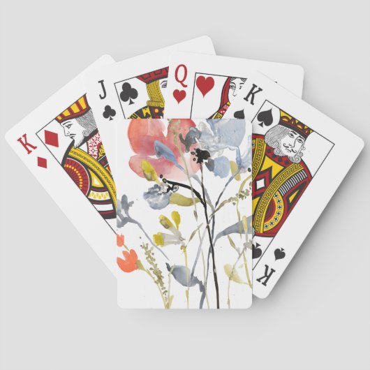 Vloerbedekking - Waterverf Pastel Flowers Pokerkaarten (Achterkant)
