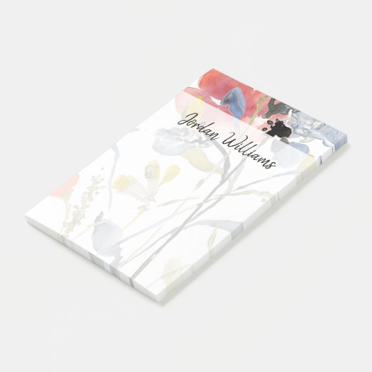 Vloerbedekking - Waterverf Pastel Flowers Post-it® Notes (Schuin)