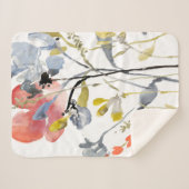 Vloerbedekking - Waterverf Pastel Flowers Sherpa Deken (Voorkant (horizontaal))