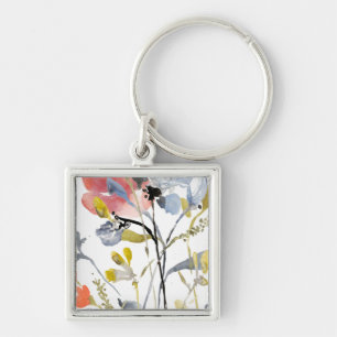 Vloerbedekking - Waterverf Pastel Flowers Sleutelhanger