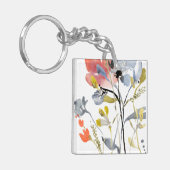 Vloerbedekking - Waterverf Pastel Flowers Sleutelhanger (Voorkant Links)
