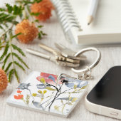 Vloerbedekking - Waterverf Pastel Flowers Sleutelhanger (Voorkant Rechts)