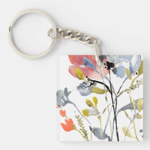 Vloerbedekking - Waterverf Pastel Flowers Sleutelhanger