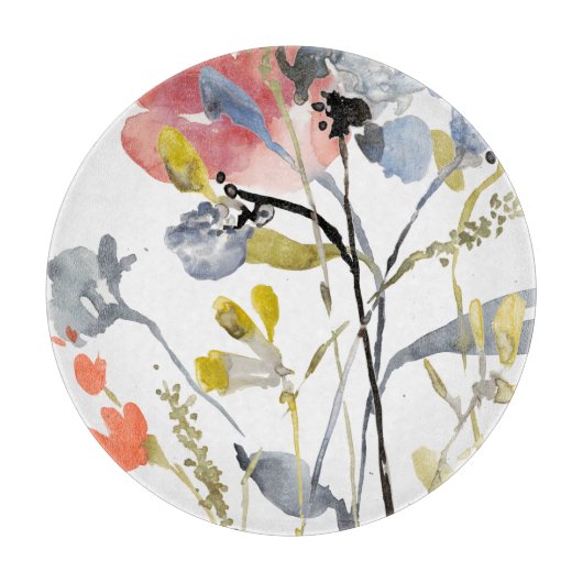 Vloerbedekking - Waterverf Pastel Flowers Snijplank (Voorkant)