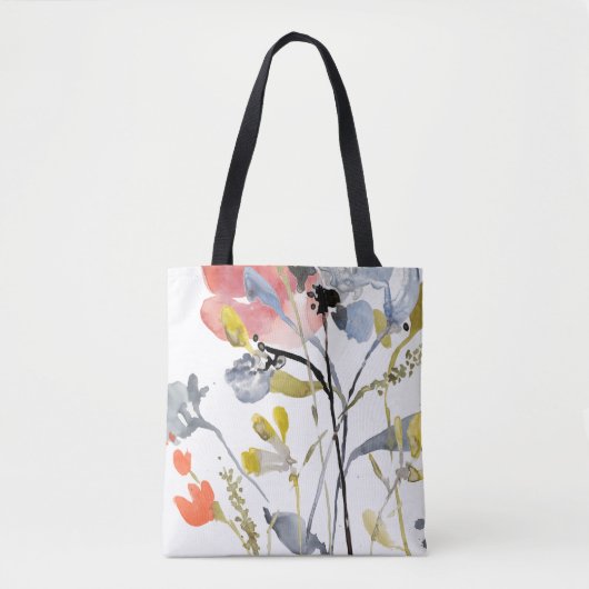Vloerbedekking - Waterverf Pastel Flowers Tote Bag (Voorkant)
