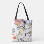 Vloerbedekking - Waterverf Pastel Flowers Tote Bag (Achterkant)