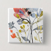 Vloerbedekking - Waterverf Pastel Flowers Vierkante Button 5,1 Cm (Voorkant)