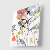 Vloerbedekking - Waterverf Pastel Flowers Vierkante Klok (Hoek)